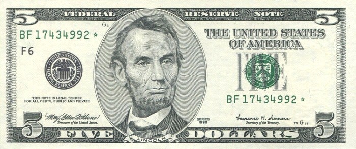 5 Dollar Bill Value Chart