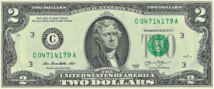 2 dollar bill