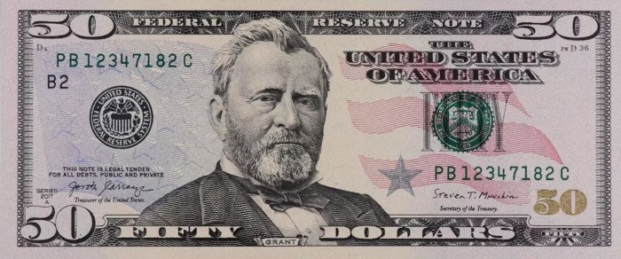 2017 50 Dollar Bill