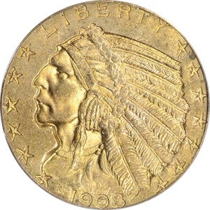 1908 Indian Head Half Eagle