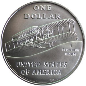 2003 First Flight Centennial Silver Dollar Reverse